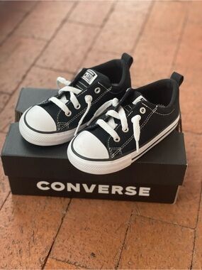 New Toddler Converse Black & White Sneakers Slip On
